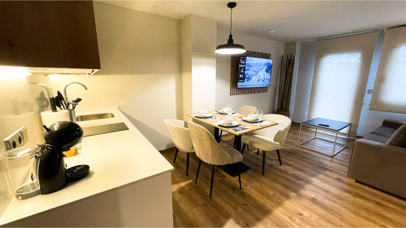 cocina salon apartamento 1 dorm sanxenxo deluxe 1