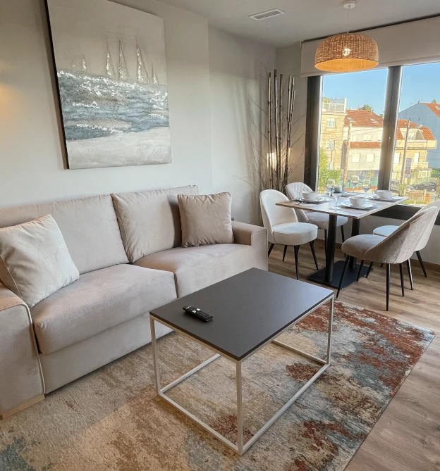 sala de estar apartamento sanxenxo deluxe 1 dormitorio