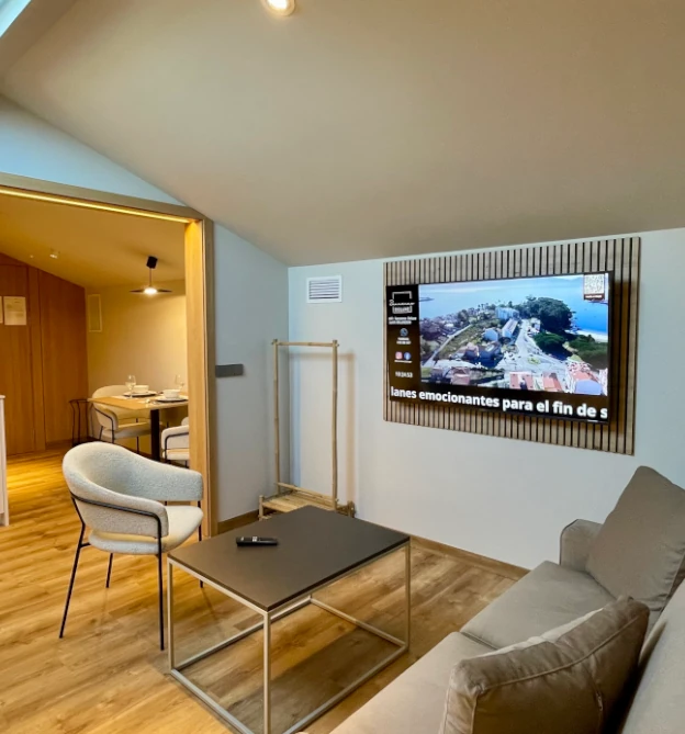 salon apartamento vacaciones sanxenxo abuhardillado