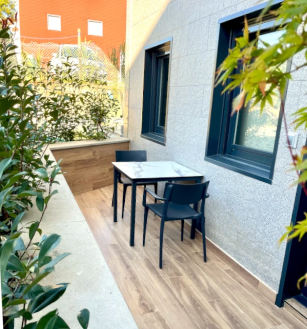 terraza apartamento vacaciones sanxenxo 1 dormitorio